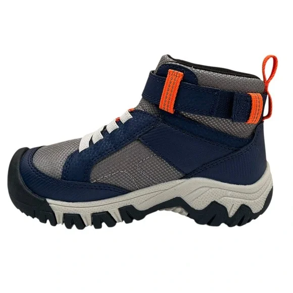 KEEN Boys Targhee Adaptive Slip-on Hiking Shoes Size 11 Navy Blue Grey Orange - Picture 9 of 14
